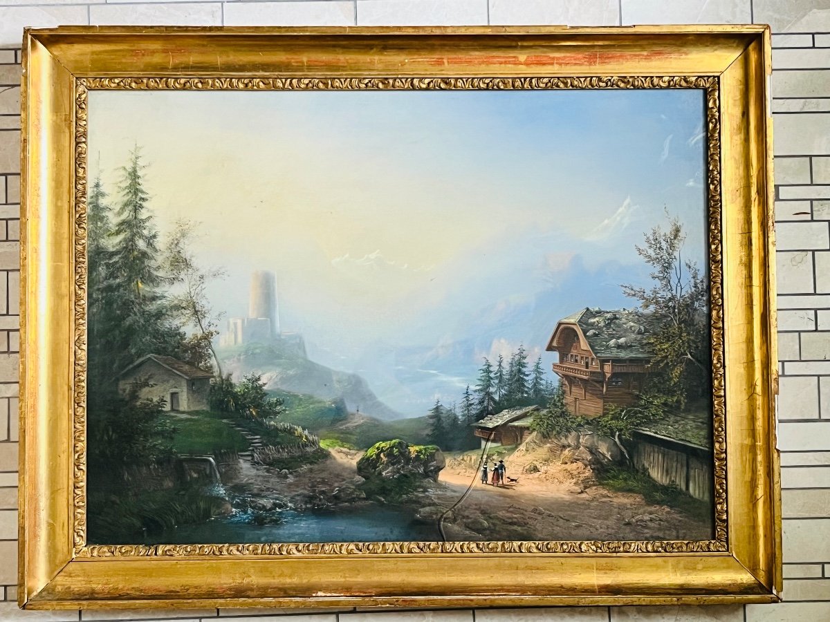 Pastel Landscape Of The Alps 1855
