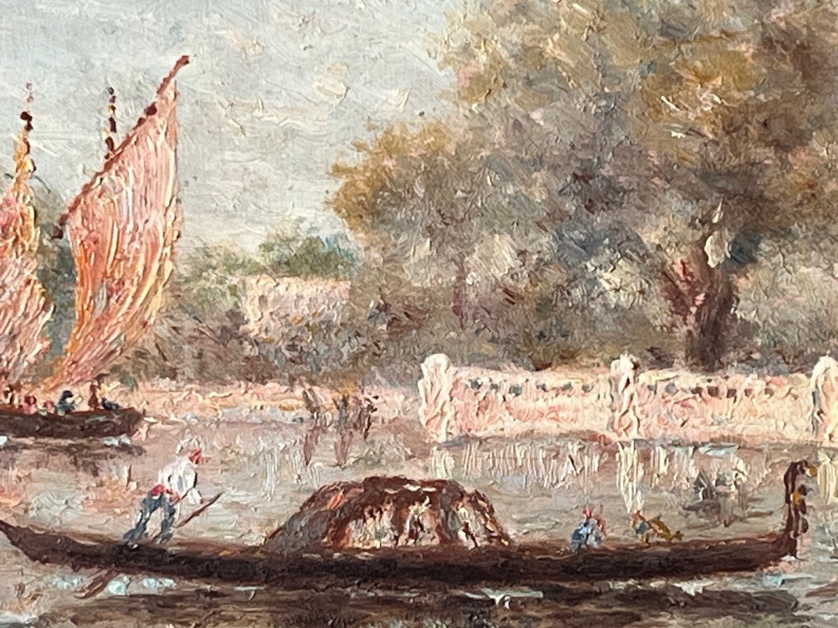 Lagune de Venise huile sur panneau -photo-4