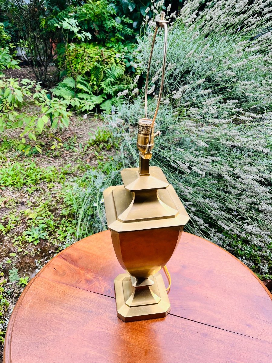 Lampe Deknudt vase en bronze doré -photo-2