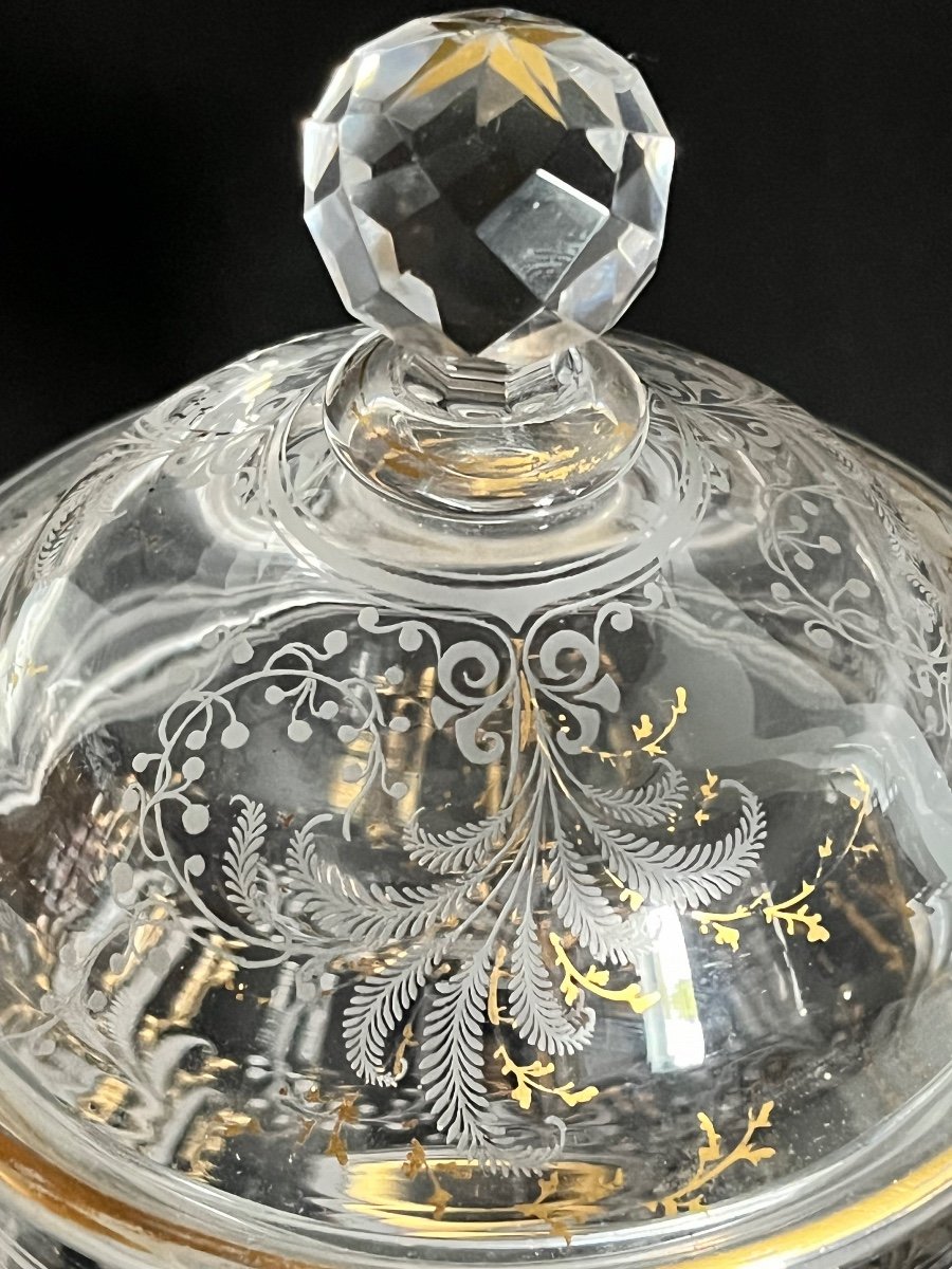 Bonbonnière en cristal et or Baccarat XIXe-photo-2