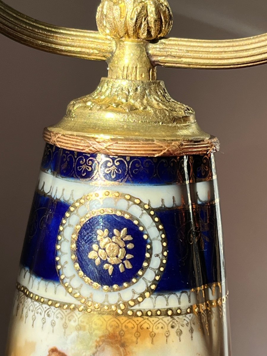 Lampe porcelaine de Paris "L’éducation de Cupidon"-photo-2