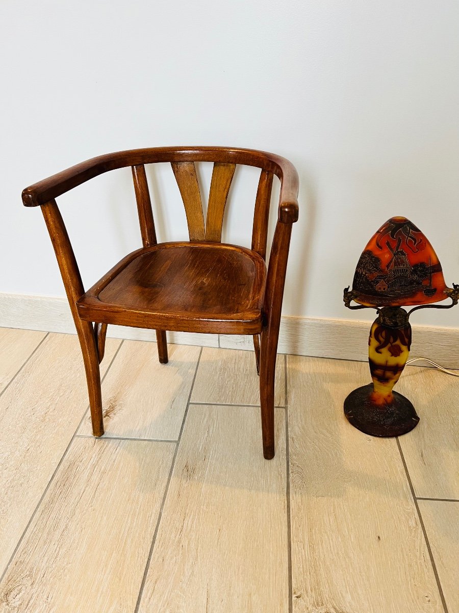 Fauteuil d’enfant 1900 bois courbé Baumann-photo-2