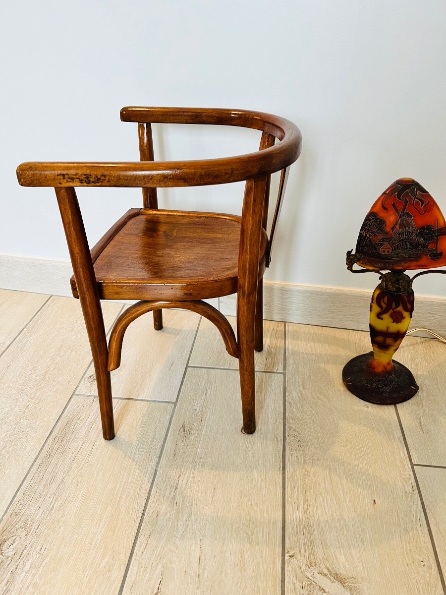 Fauteuil d’enfant 1900 bois courbé Baumann-photo-3