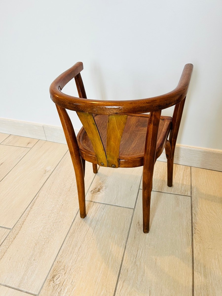 Fauteuil d’enfant 1900 bois courbé Baumann-photo-4
