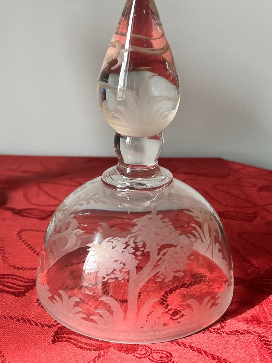Drageoir cristal Delvaux décor cynégétique -photo-3