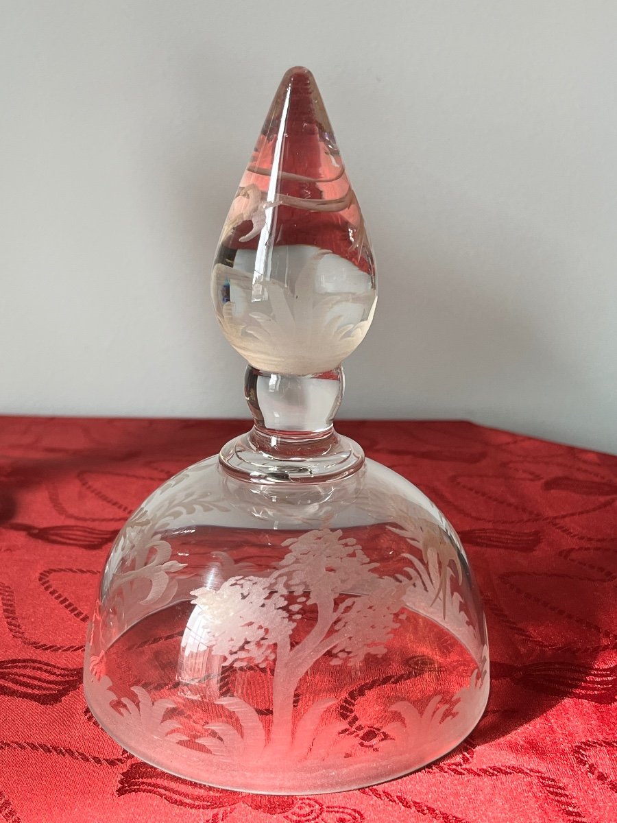 Drageoir cristal Delvaux décor cynégétique -photo-4