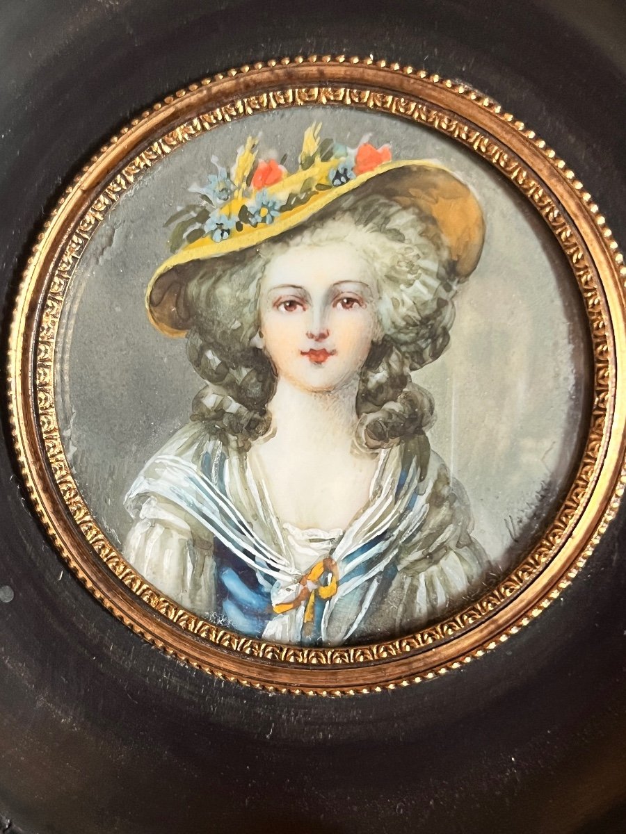 Miniature On Ivory Portrait Of Princess Elysabeth Of France -photo-2