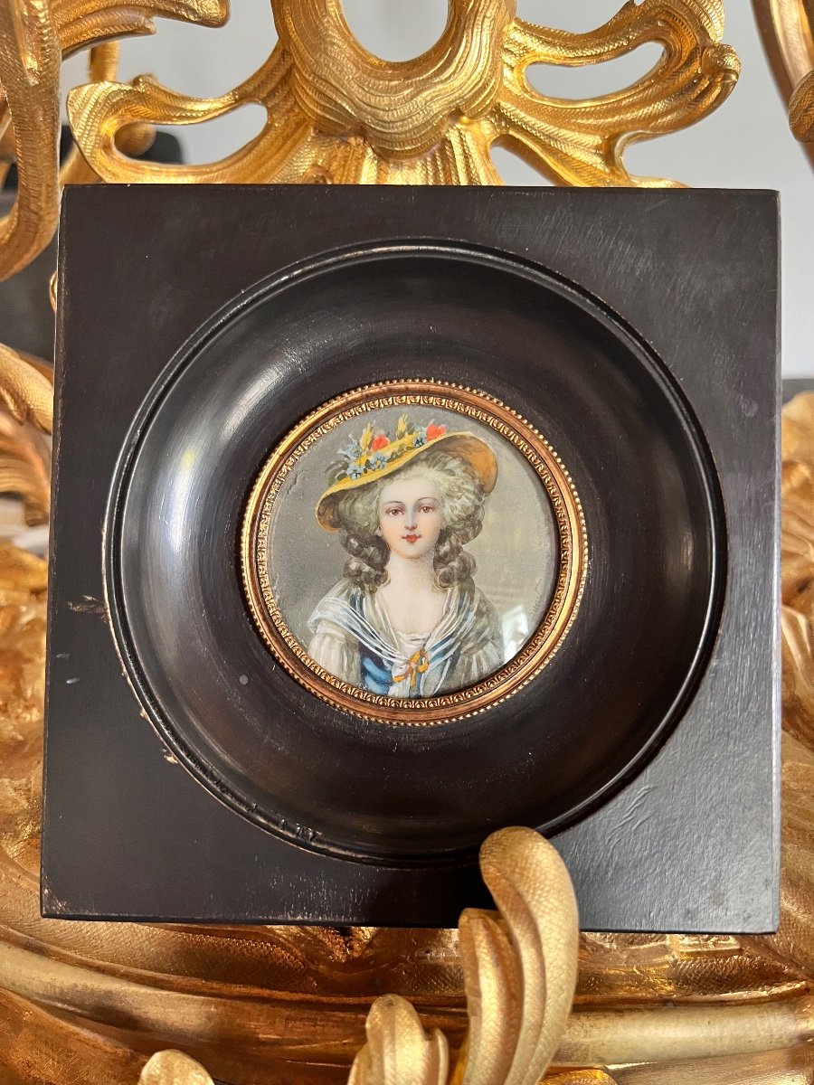 Miniature On Ivory Portrait Of Princess Elysabeth Of France 