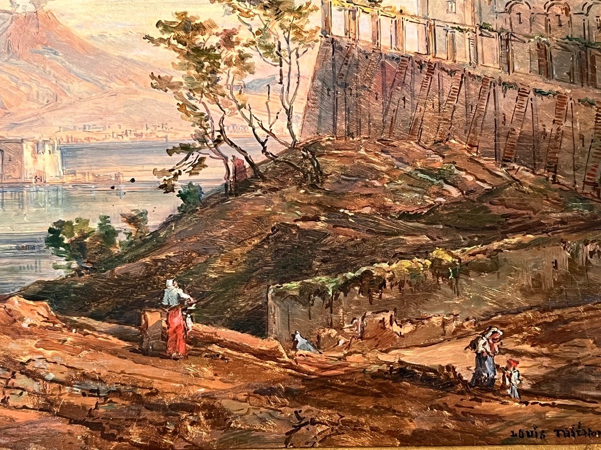 Vesuvius And The Bay Of Naples Louis Thienon 19th-photo-4