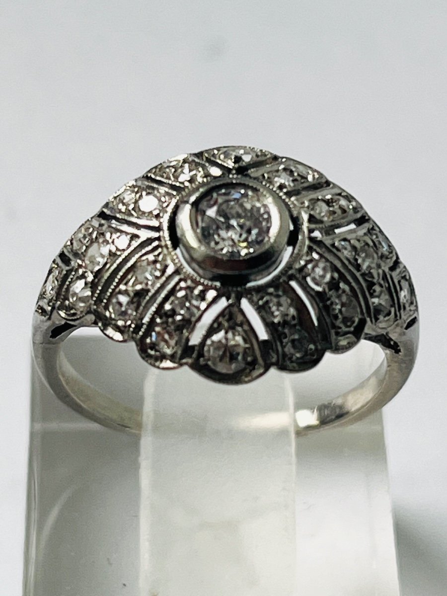 Bague dôme diamants style Art Déco-photo-4