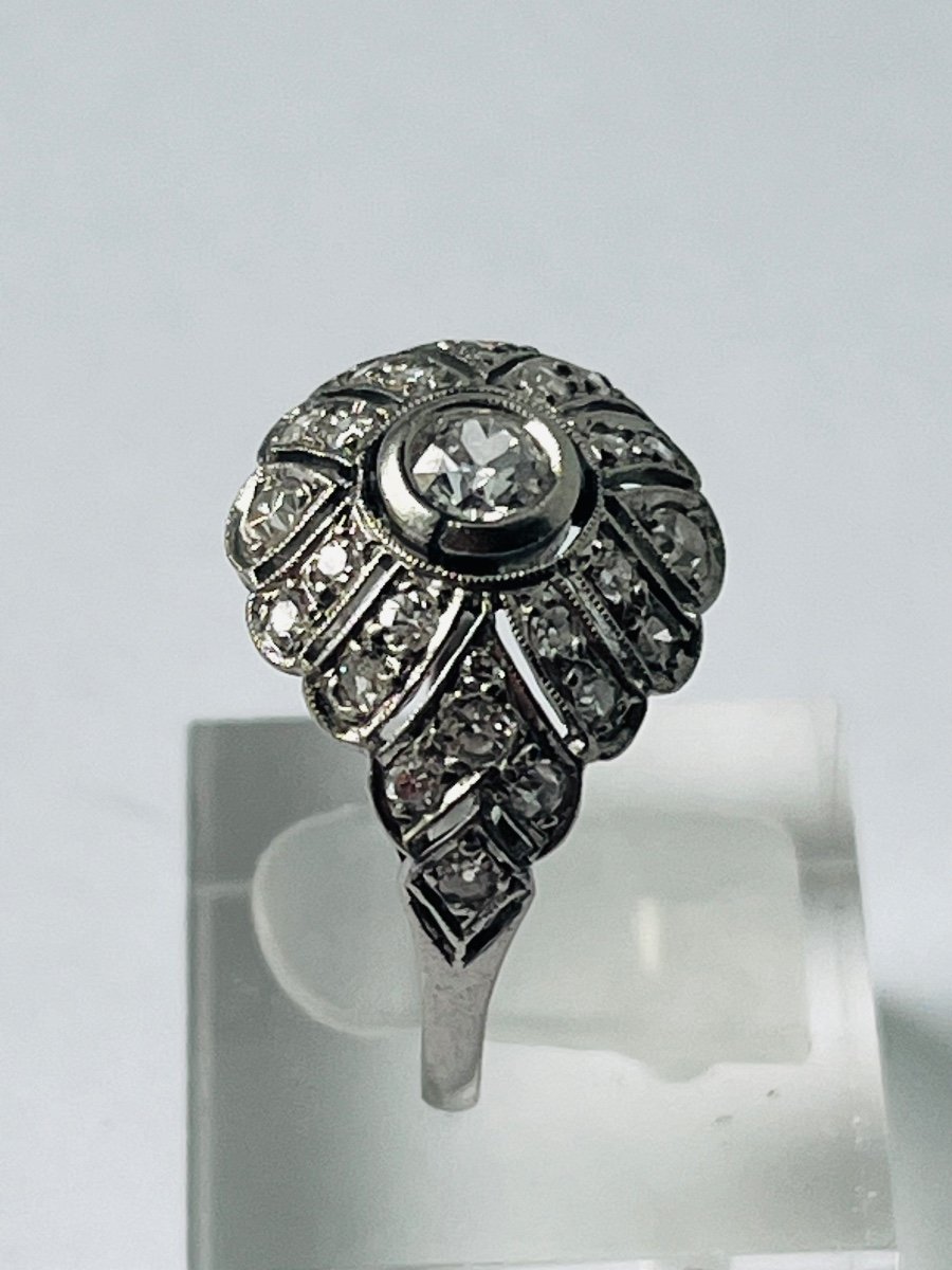Bague dôme diamants style Art Déco-photo-2
