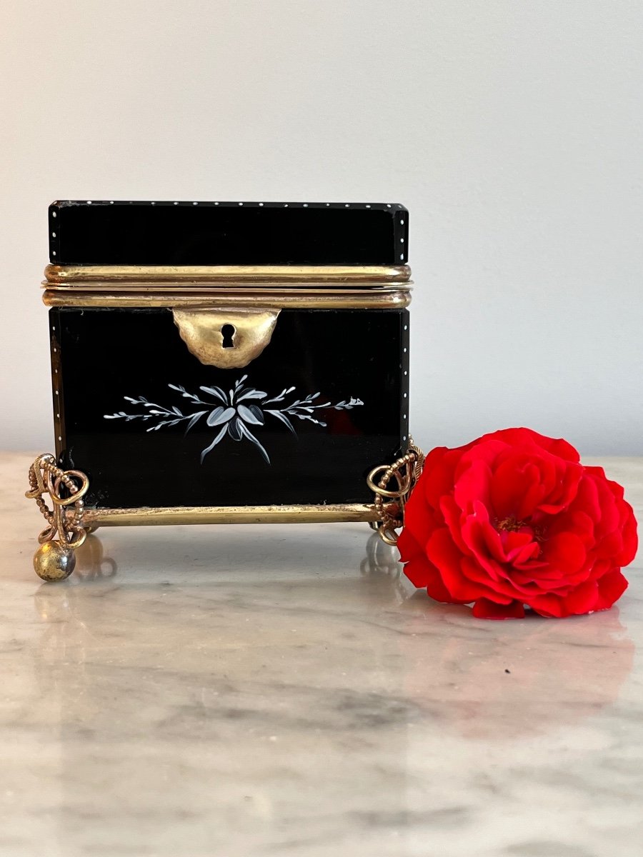 Coffret opaline noir Mary Gregory-photo-4