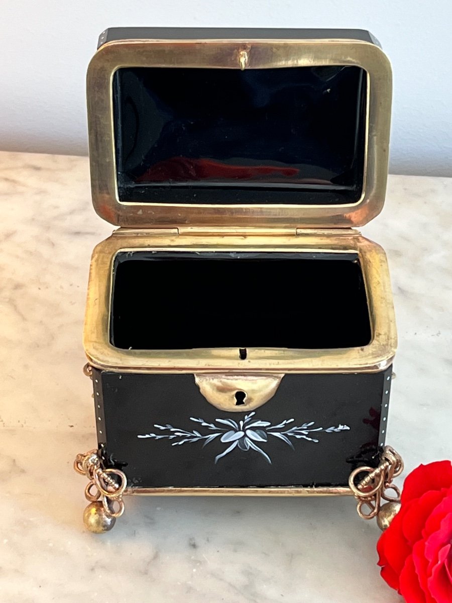 Coffret opaline noir Mary Gregory-photo-2