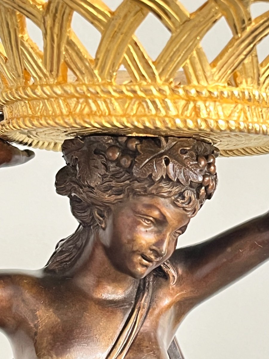 Bronzes Bacchus et Bacchante XIXe Henri Picard -photo-4