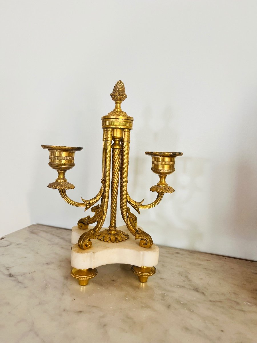 Louis XVI Clock "venus And Triumphant Love" Gilded Bronze -photo-3