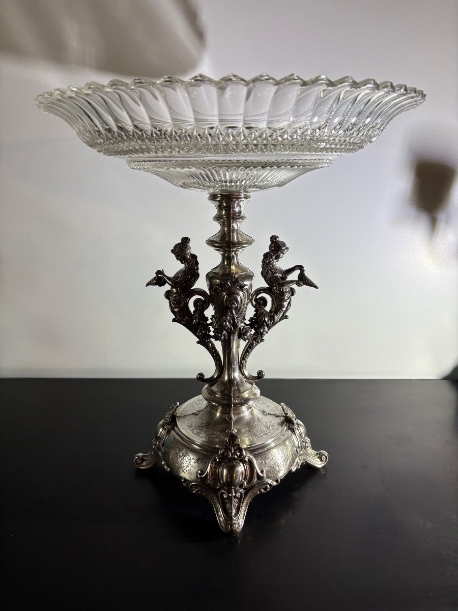 Coupe en argent massif et cristal de Baccarat -photo-2