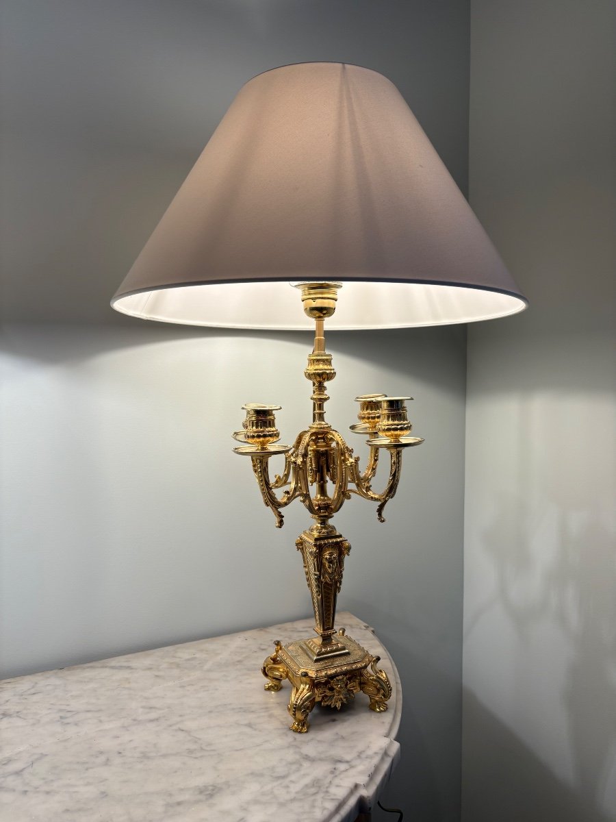 Regency Lamps In Mercury Gilded Bronze -photo-4