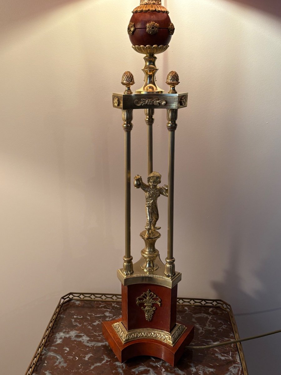 Empire Lamp In Gilded Bronze -photo-2