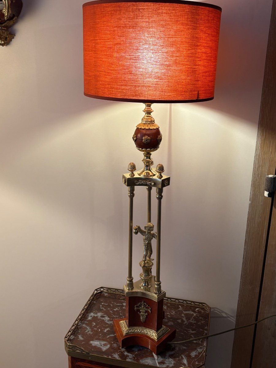 Empire Lamp In Gilded Bronze -photo-3