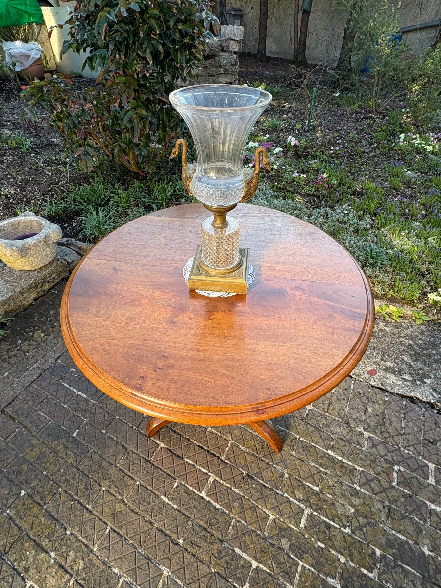 Louis Philippe Tilting Pedestal Table In Solid Walnut -photo-5