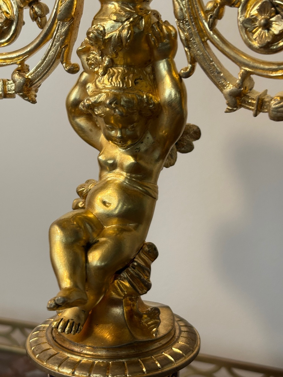 Cloisonné Enamel And Gilt Bronze Love Candlestick -photo-3