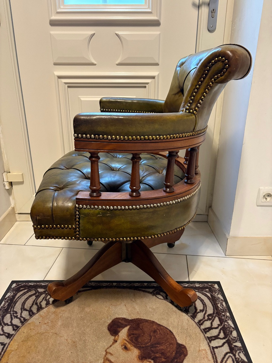 Fauteuil de bureau Chesterfield fabrication scandinave -photo-5