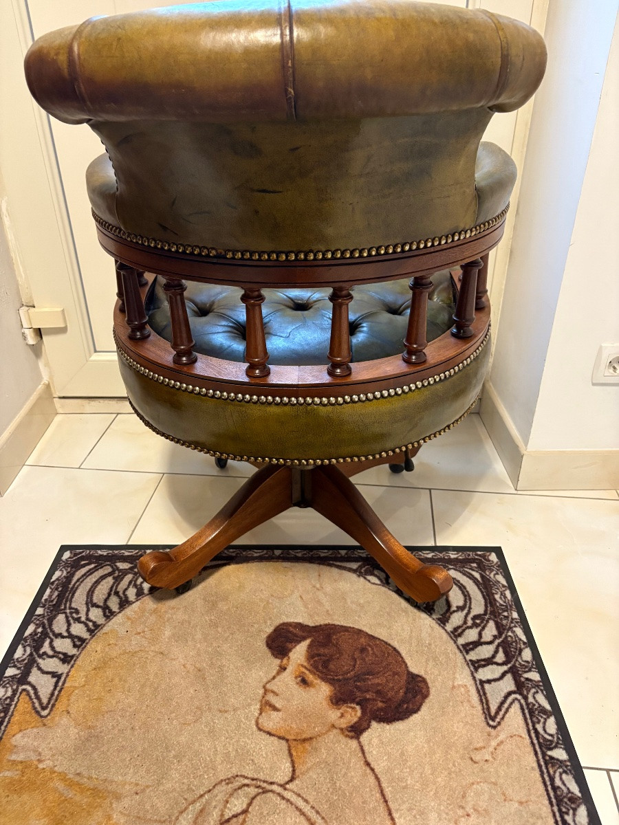 Fauteuil de bureau Chesterfield fabrication scandinave -photo-6