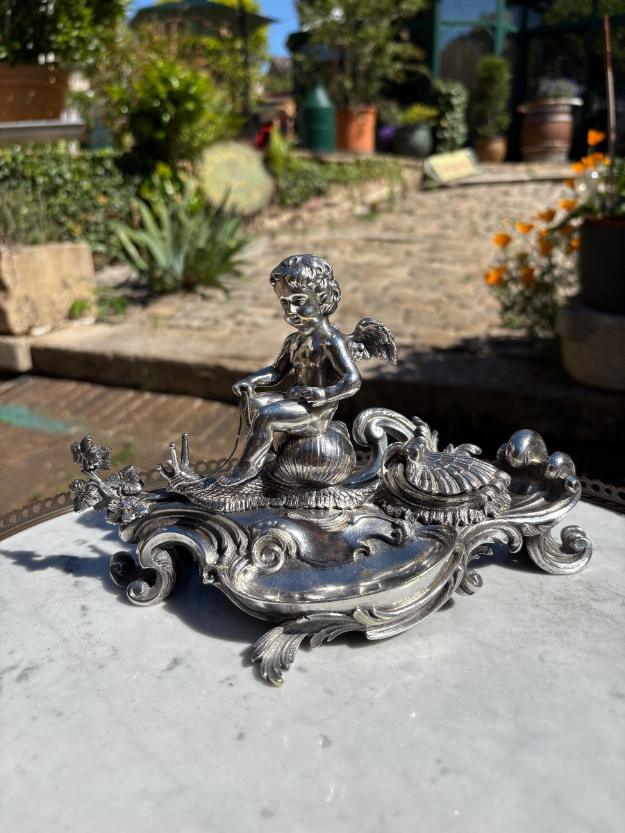 Louis XV Cherub Inkwell 