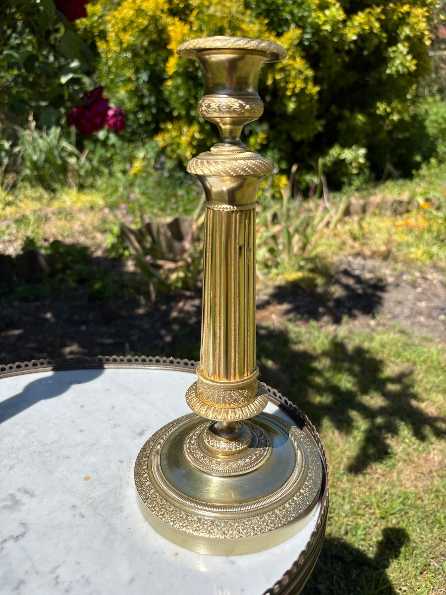 Empire Period Gilt Bronze Candlesticks -photo-3