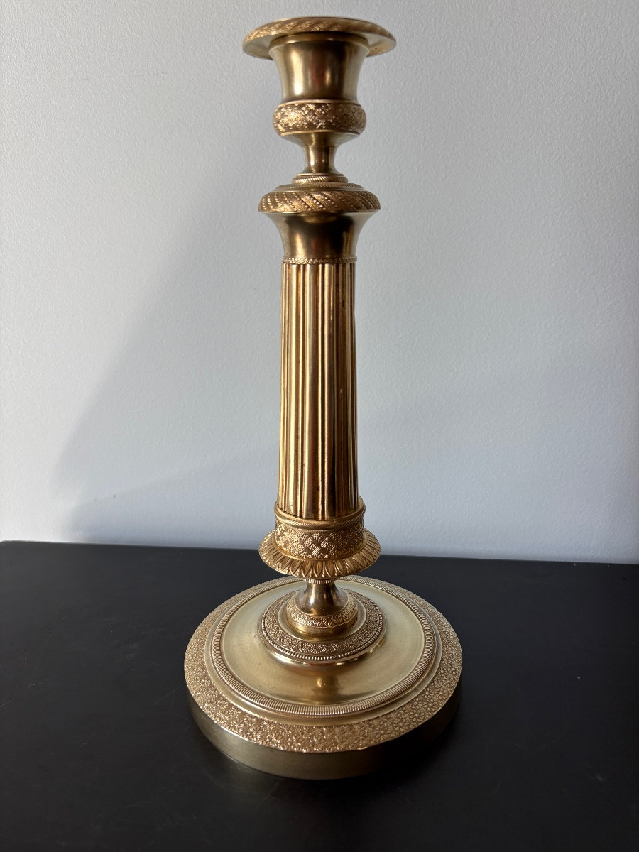 Empire Period Gilt Bronze Candlesticks -photo-2