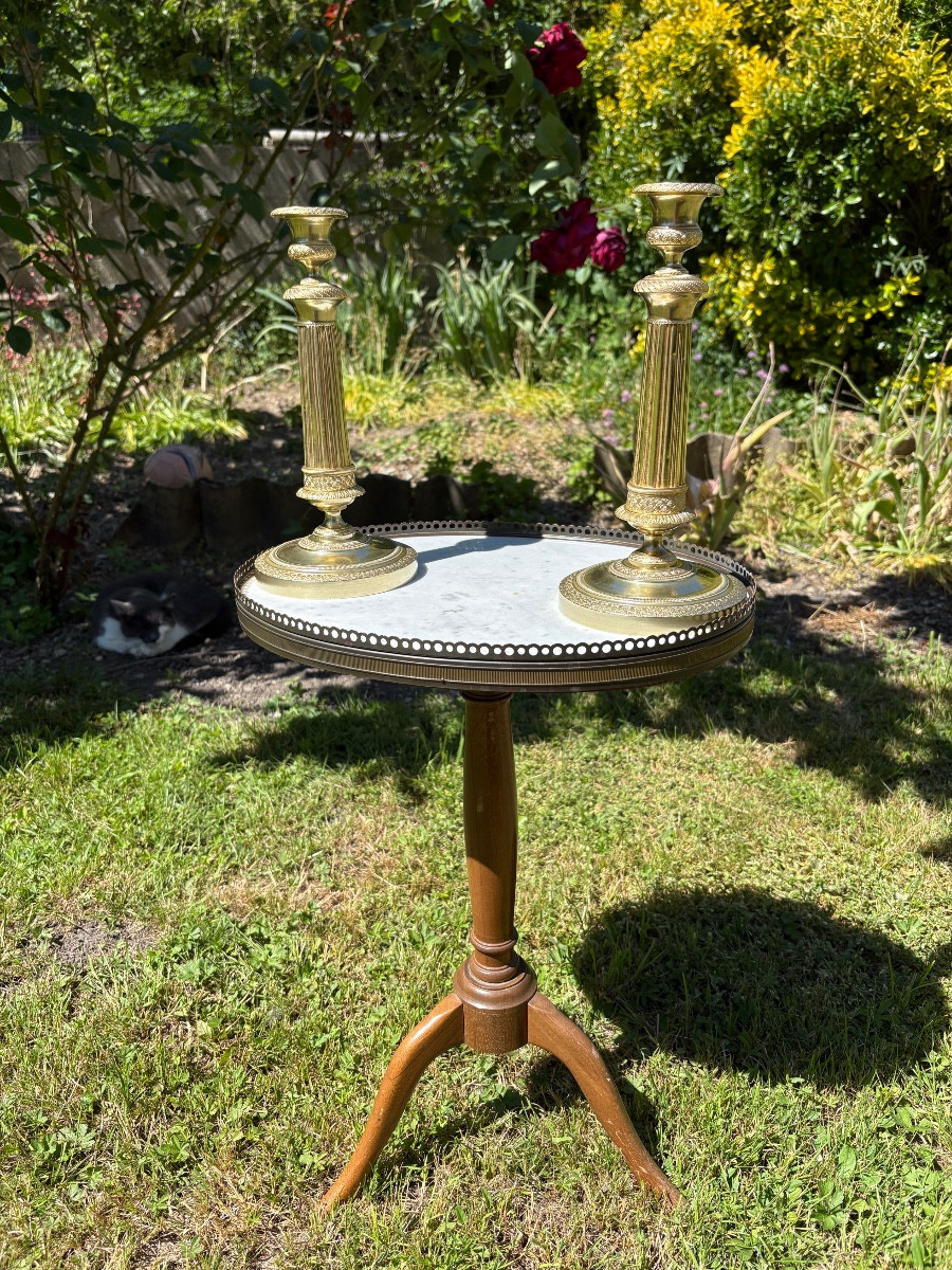 Empire Period Gilt Bronze Candlesticks 