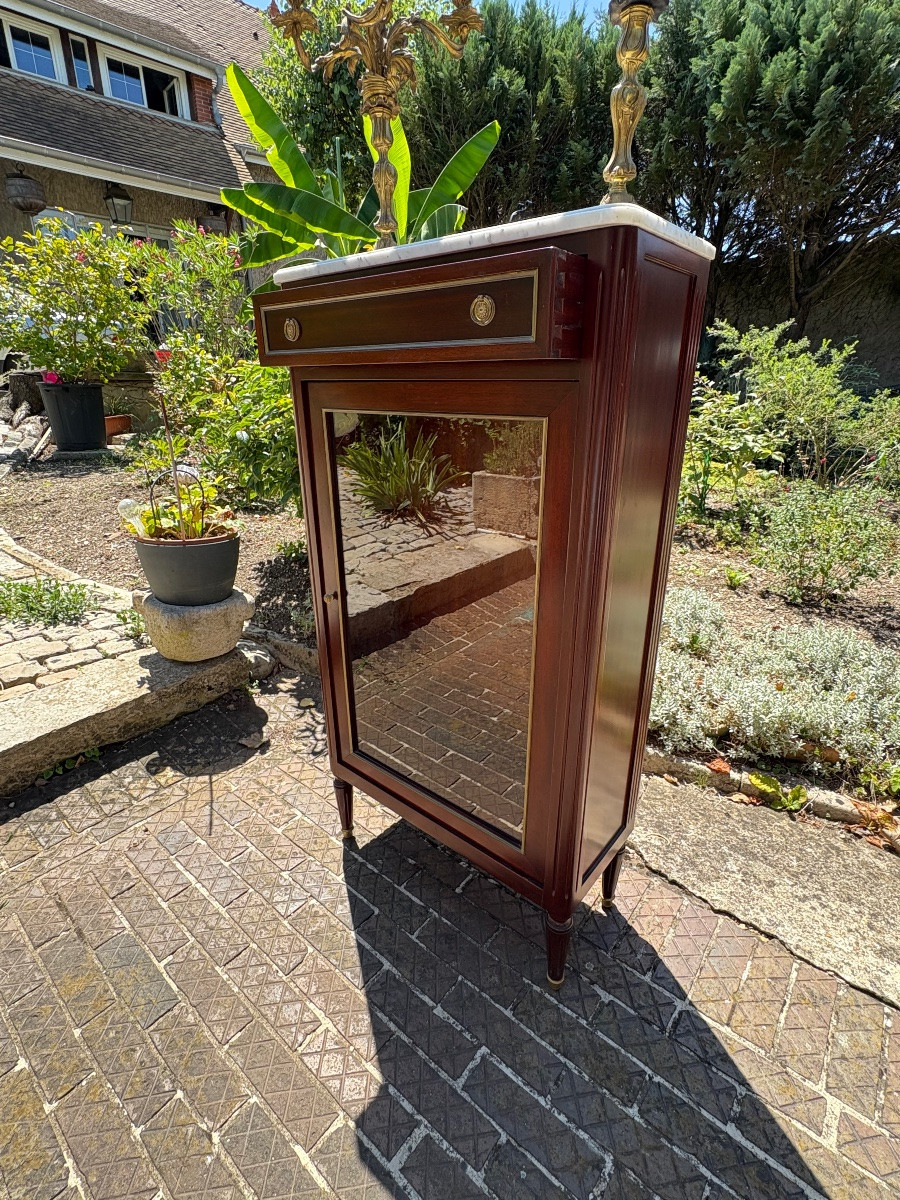 Louis XVI Low Mahogany Bookcase -photo-4