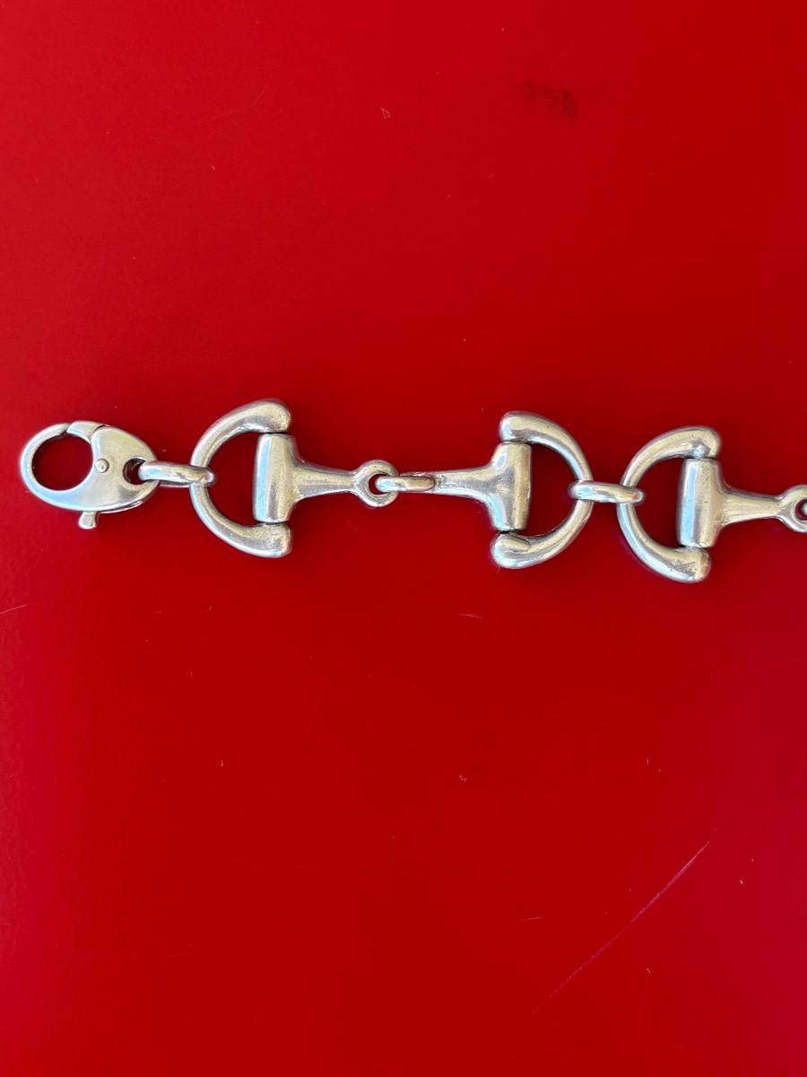 Bracelet mors à cheval argent -photo-2