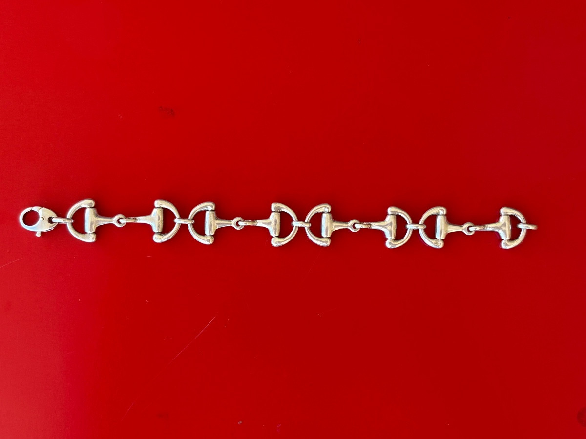 Bracelet mors à cheval argent 