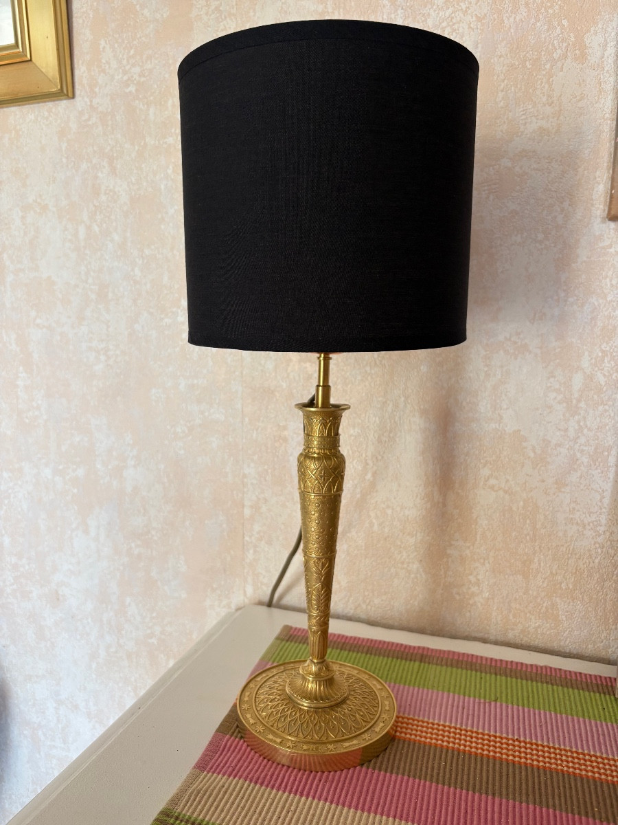 Empire Gilt Bronze Lamp 