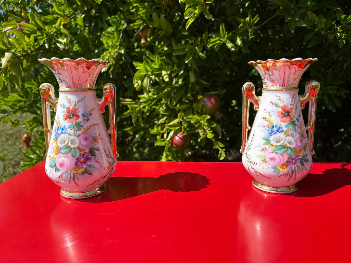 Napoleon III Vases, Paris Porcelain 