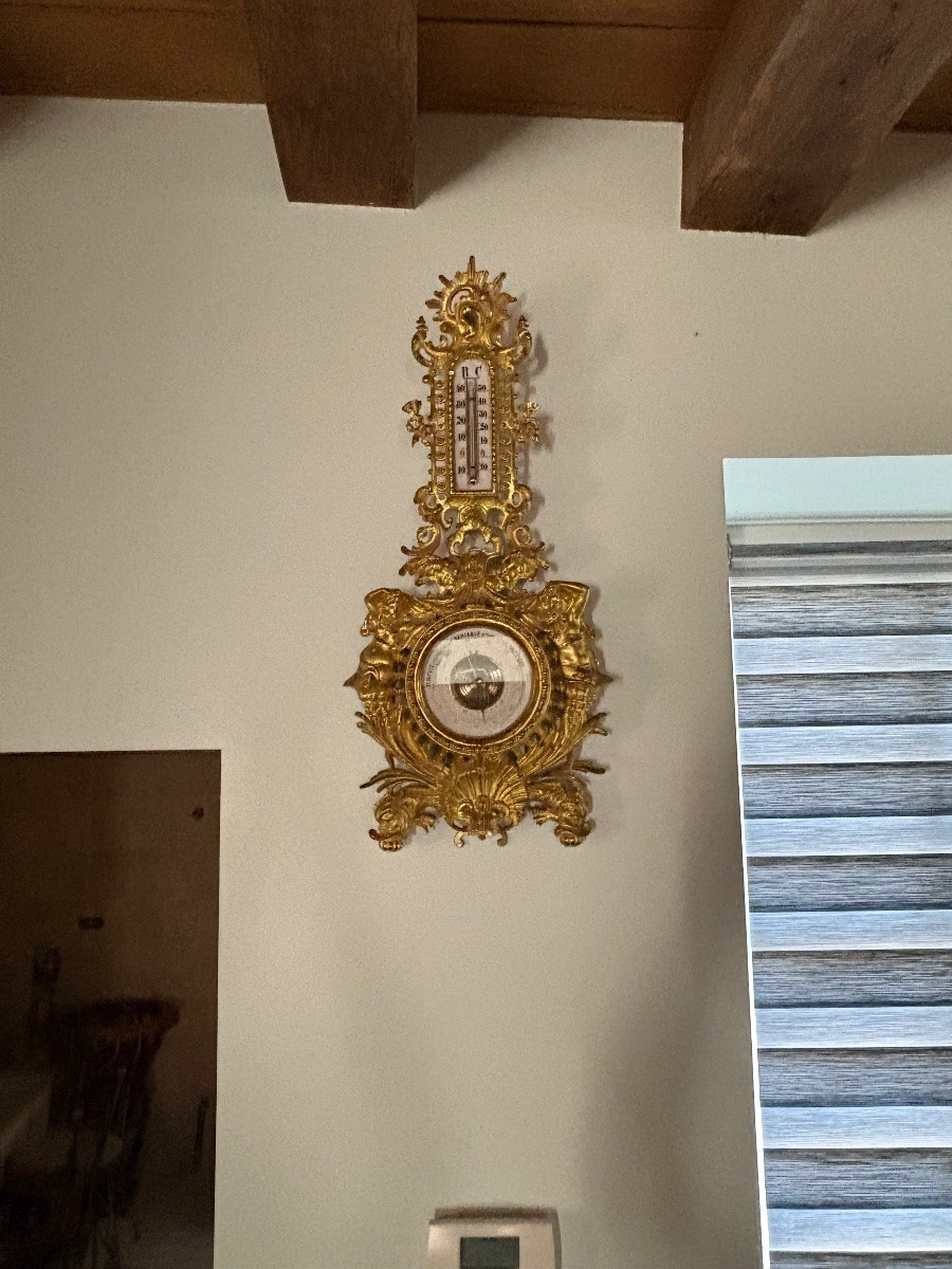 Regency Style Gilt Bronze Barometer - Thermometer -photo-3