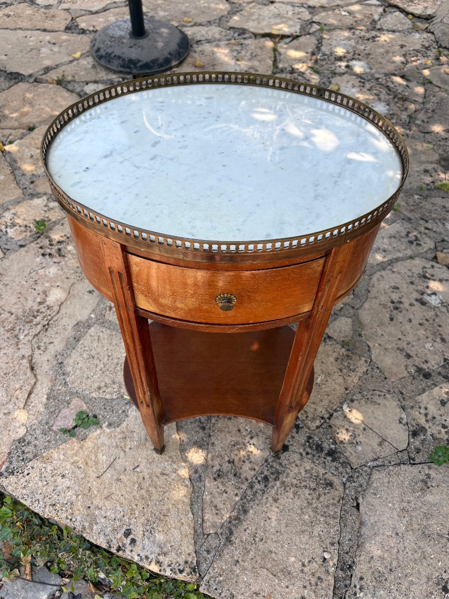 Louis XVI Oval Coffee Table / Pedestal Table From The 18th Century-photo-2