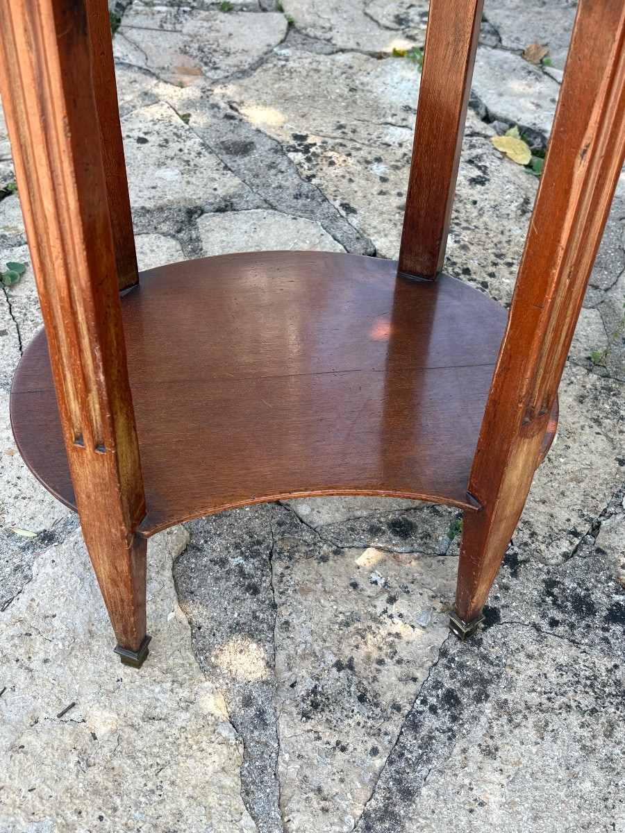 Louis XVI Oval Coffee Table / Pedestal Table From The 18th Century-photo-4