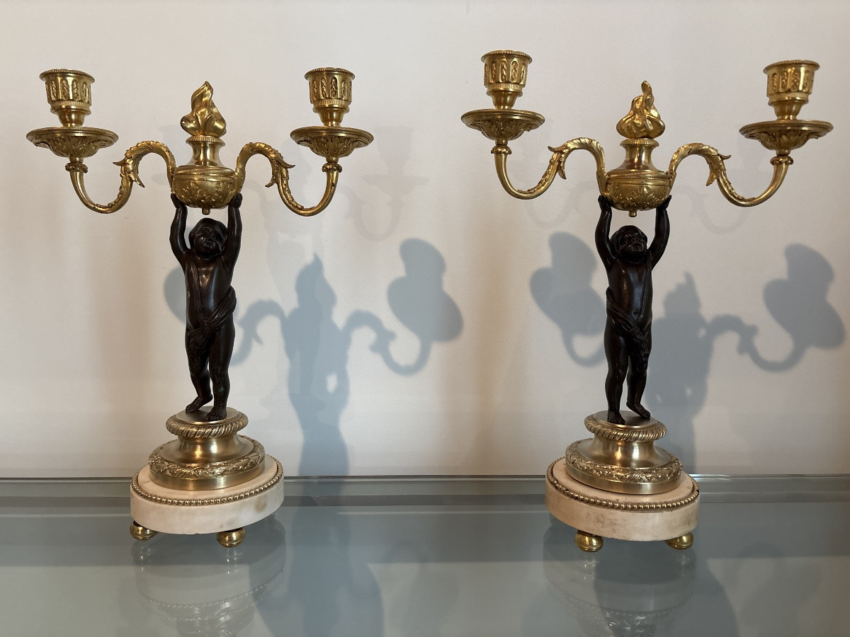 Chandeliers "Aux Amours" d’époque Louis XVI 