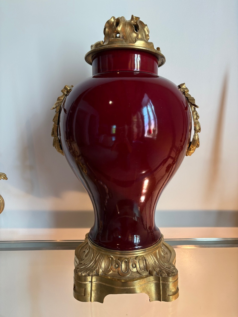 Vase Louis XVI porcelaine monture bronze -photo-2