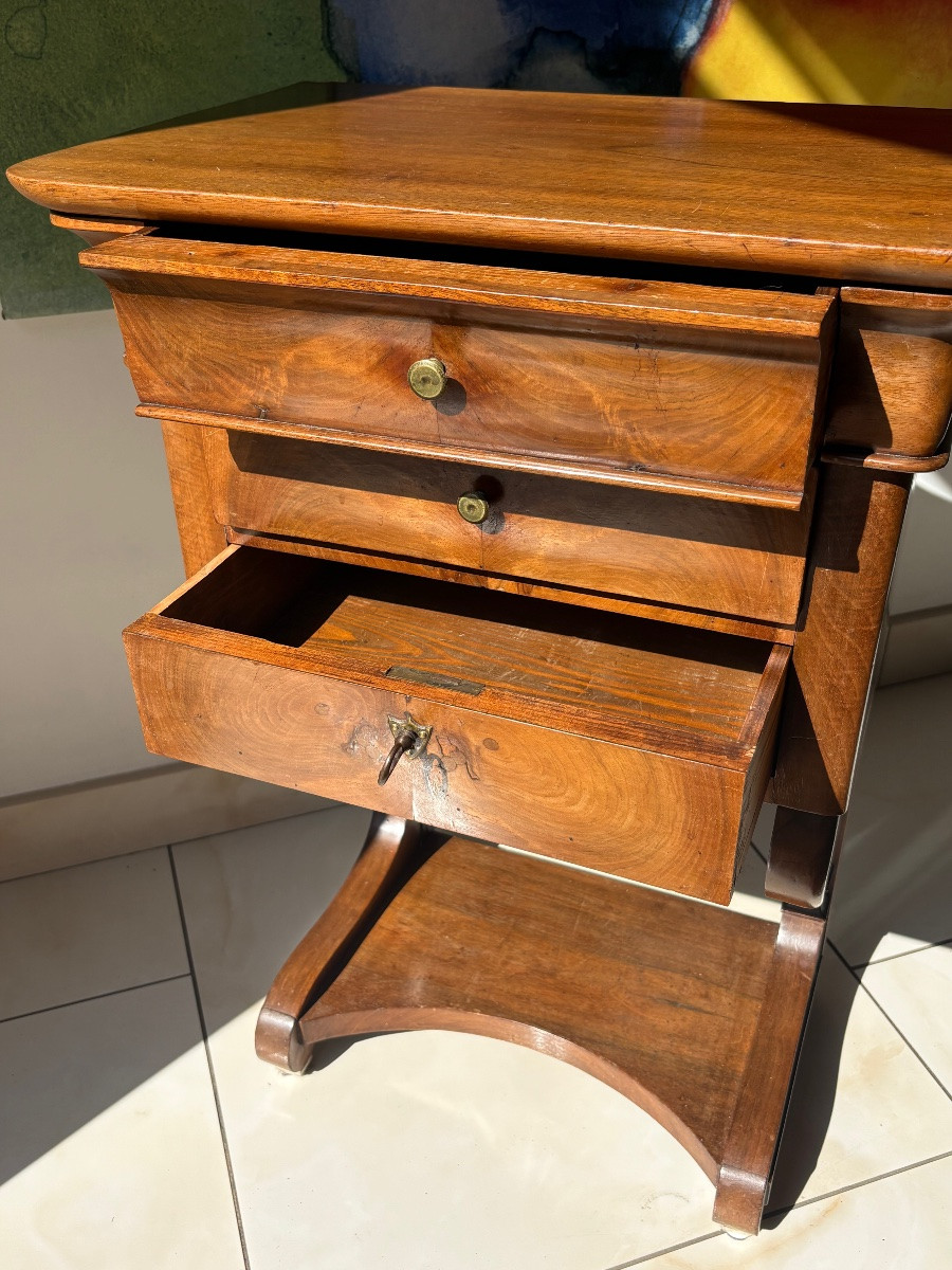 Console commode d’époque Restauration en noyer massif -photo-3