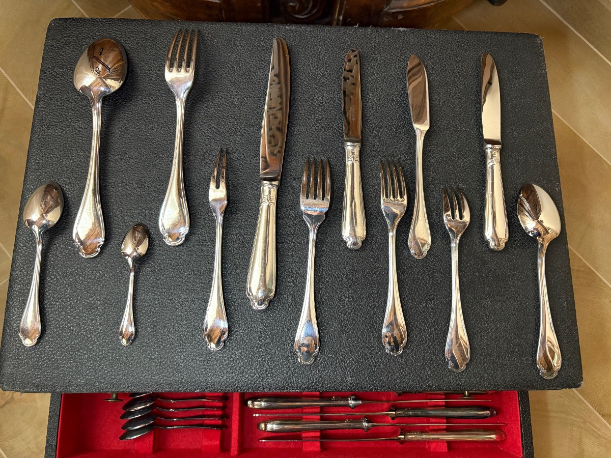 Christofle ménagère Pompadour 182 pièces pour 12 personnes -photo-2