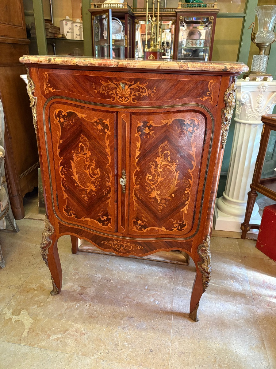 Louis XV Style Marquetry Sideboard With Support Height -photo-2
