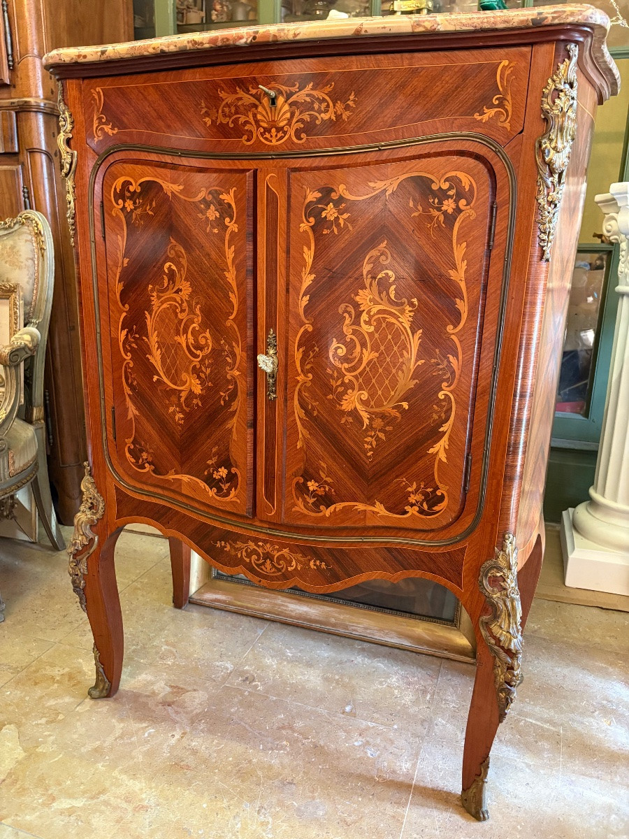 Louis XV Style Marquetry Sideboard With Support Height -photo-6