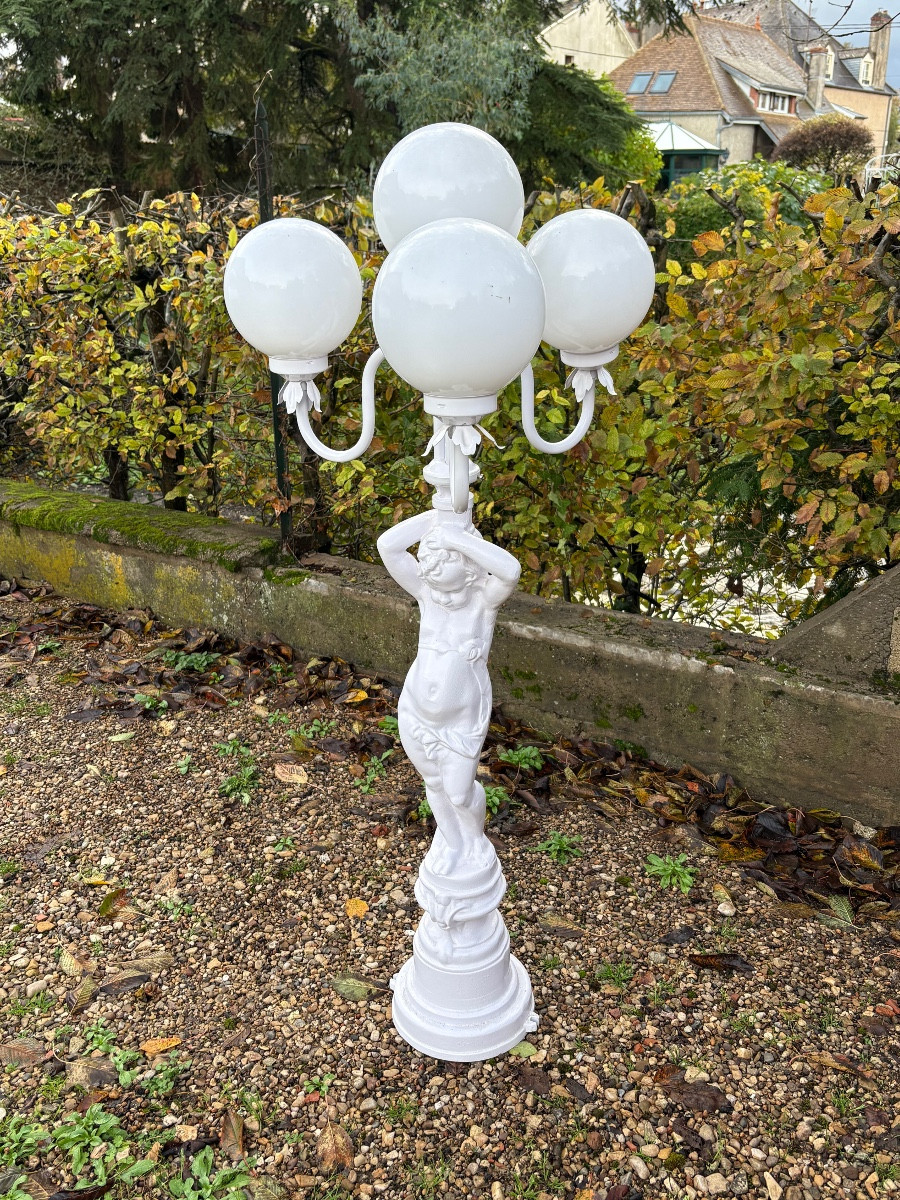 Cast Iron Cherub Floor Lamp 