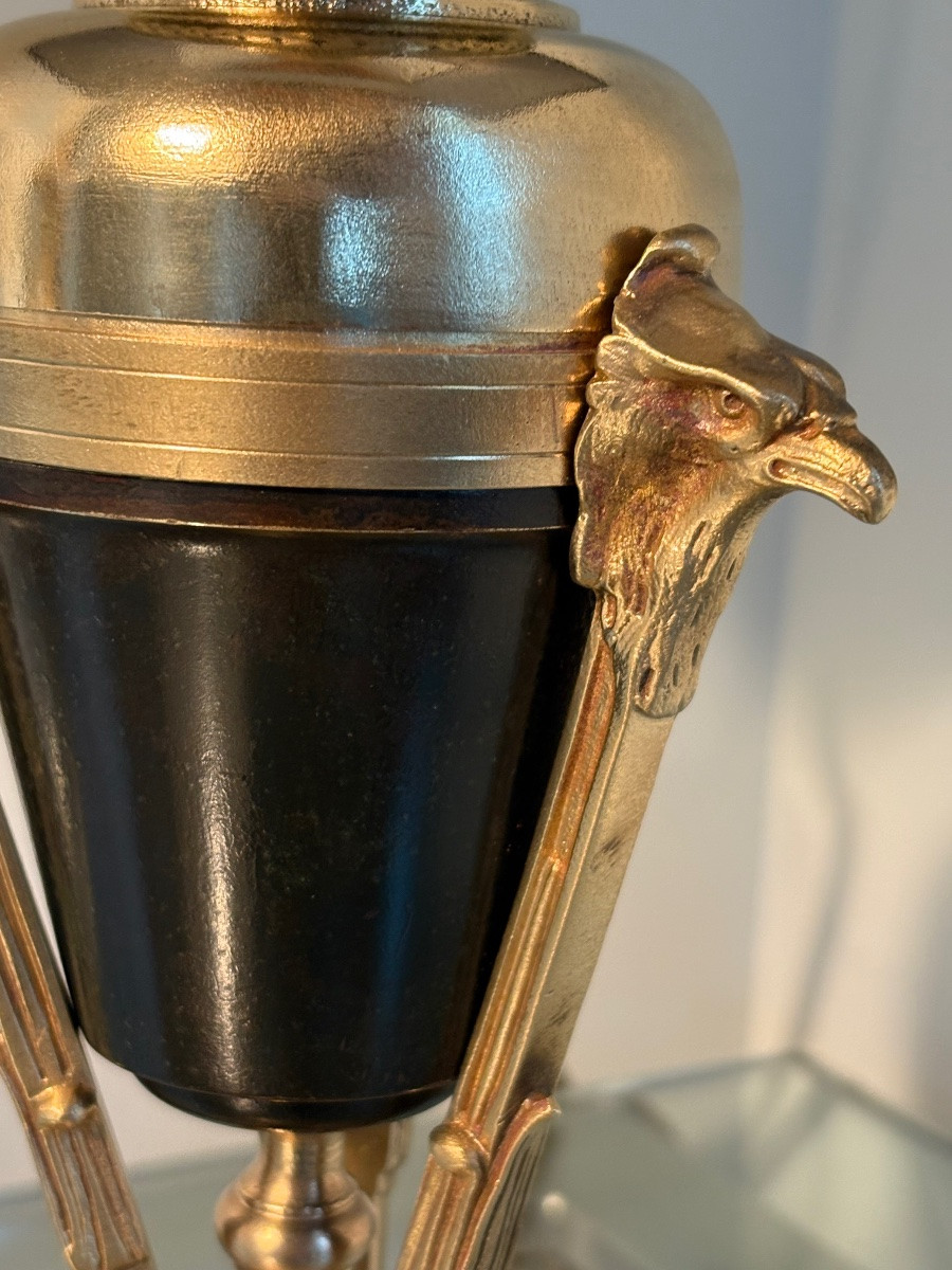 Lampe "aux aigles" bronze Empire -photo-2