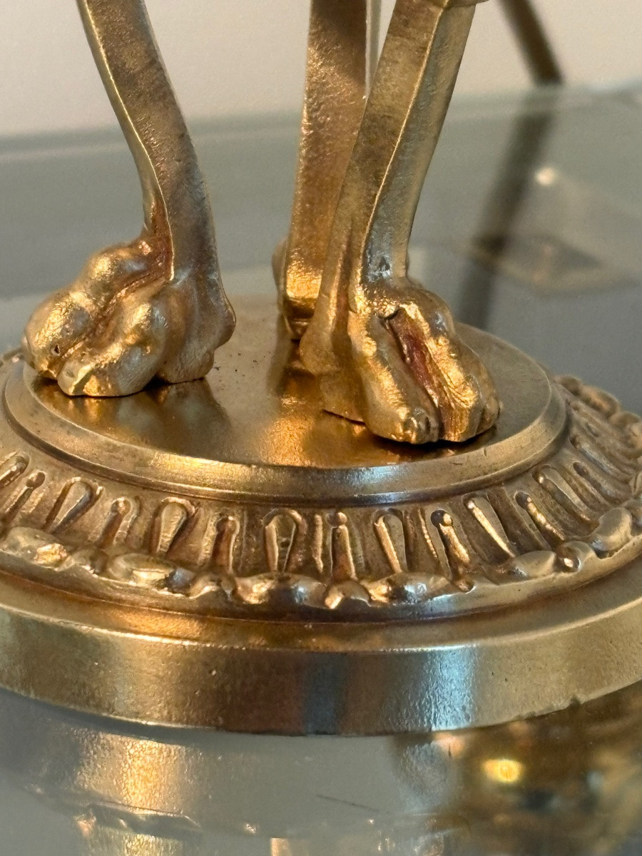 Lampe "aux aigles" bronze Empire -photo-3