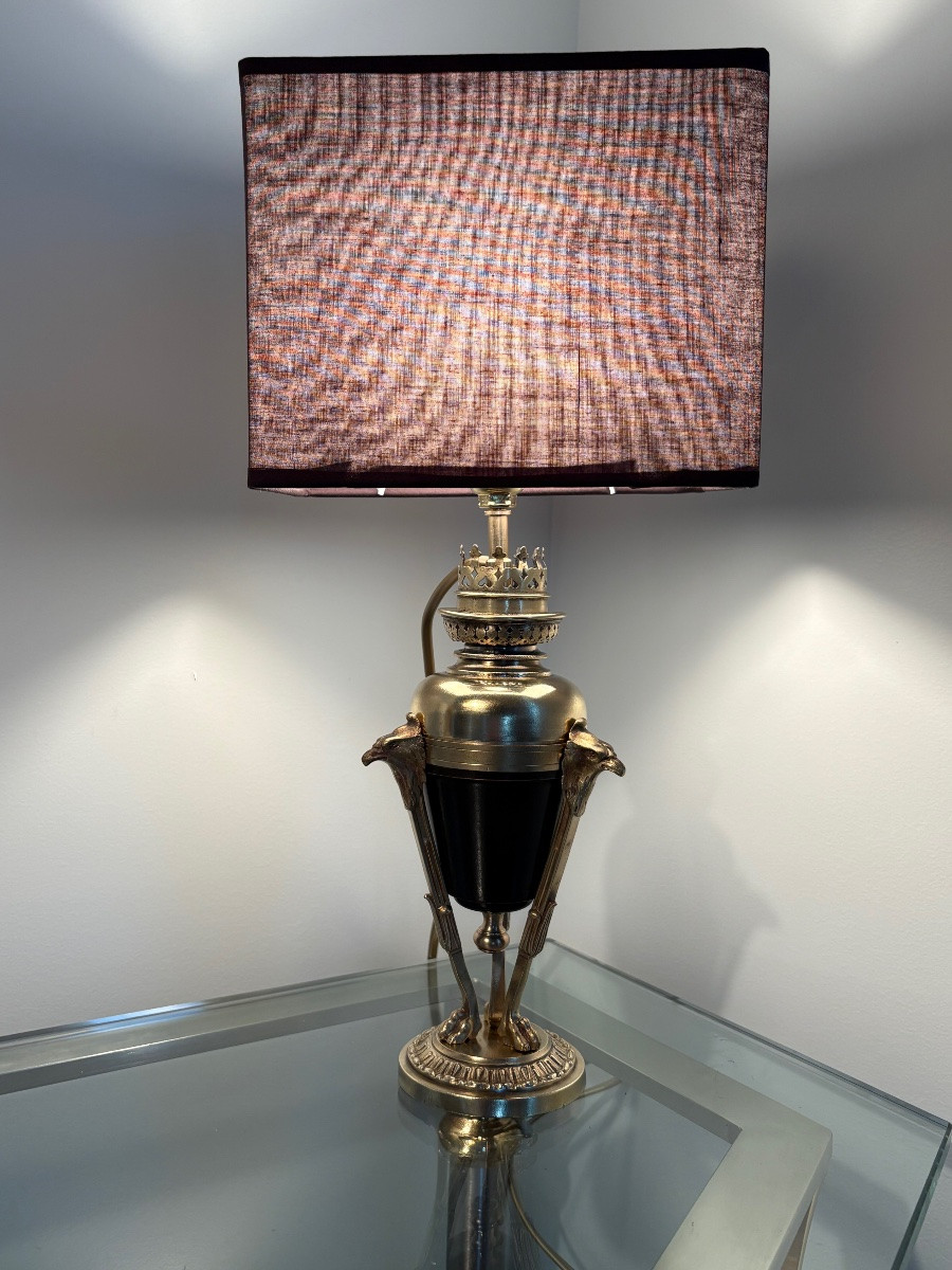 Lampe "aux aigles" bronze Empire -photo-4
