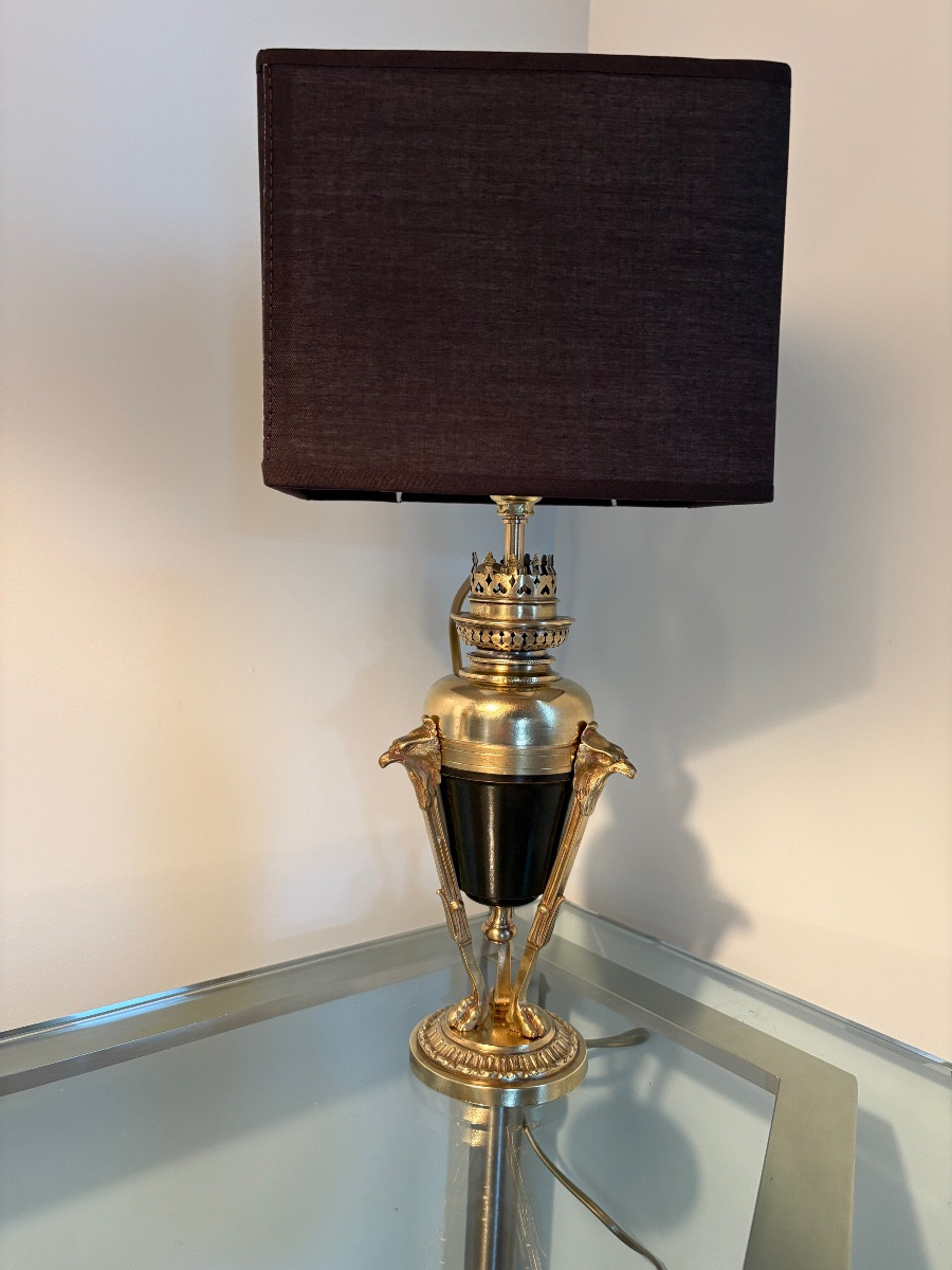 Lampe "aux aigles" bronze Empire 